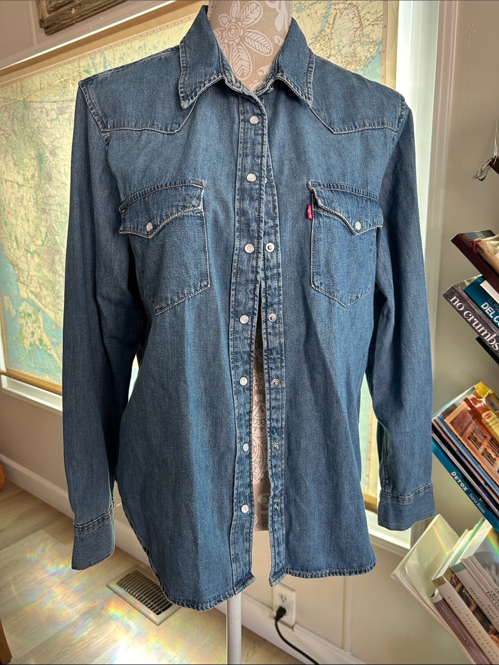 Levi's Blue Denim Western Snap-Front Shirt